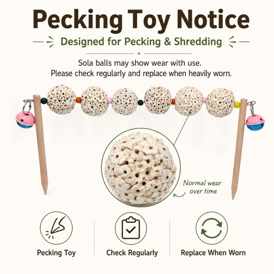 Chicken Enrichment Toy for Coop and Run, Ground Stake Sola Ball Pecking Toy with Colorful Beads and Bells for Hens, Backyard Chickens and Poultry