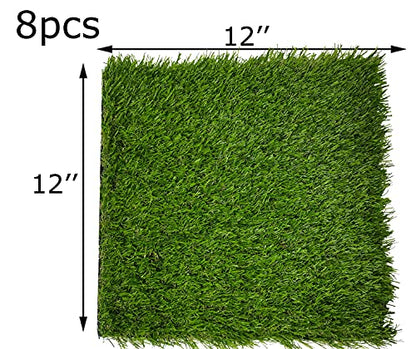 Hamiledyi Chicken Nesting Box Pads 8 Pcs Artificial Grass Rug Carpet Synthetic Turf Mat Nest Box Bedding for Chicken Coop Pet Garden Lawn Indoor Outdoor 12"x12" - size: 8 Pcs Green