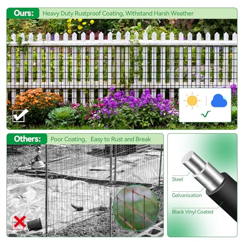 Welded Wire Fence, 100t(L) x 24inch(H) PVC Anti-Rust Coated Wire Mesh, 2 Inch x 3 Inch 16GA Garden Edging Border, Roll Metal Animal Barrier for Yard Vegetable Plant Protection Poultry Netting - size: 100t(L) x 24inch(H)