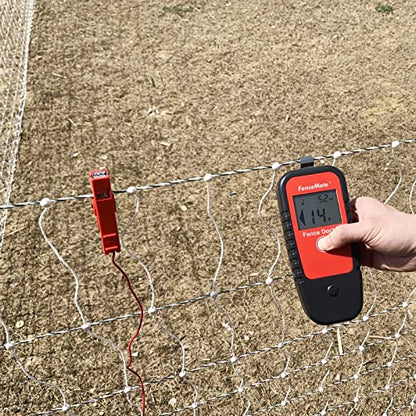 FenceMate Digital Fence Tester Fault Finder for Fence Volt up to 19.9 kV | Cordless Fence Detector up to 19,900 V, Fence Scout, Diagnose Current (Amp) & Flow Direction, 9V Battery, Belt Clip Included