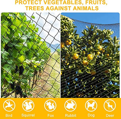 BSTPCOO Chicken Netting 25'x25' with 1" Mesh Nylon Bird Netting for Chicken Coop, Heavy Duty Poultry Net Bird Net for Garden Deer Fence for Fruit Tree - size: 25'×25'-1''