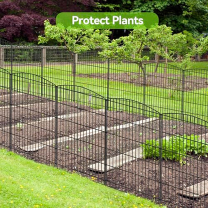 INJOPEXI Decorative Garden Fence 6 Panels 13ft (L)×36in (H) Animal Barrier Fences with 6 Panels Rustproof Metal Wire No Dig Rabbit Fencing Dog Fence for Outdoor Backyard Patio - Without Fence Gate - size: 6 Panels 13ft(L)-36"(H) - Without Gate