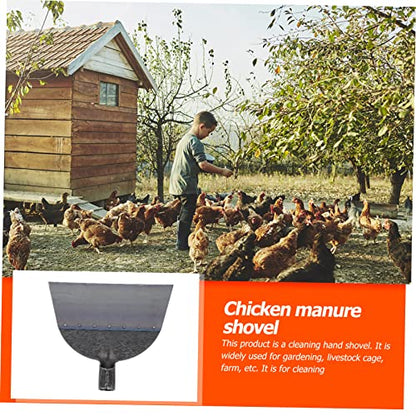 DECHOUS Pig Excrement Shovel for Farm Cleaning Sturdy Livestock Cage Tool Heavy-Duty Ground Cement Spade Long Handle Practical Manure Cleaning Supply - size: 25X27X3.5cm