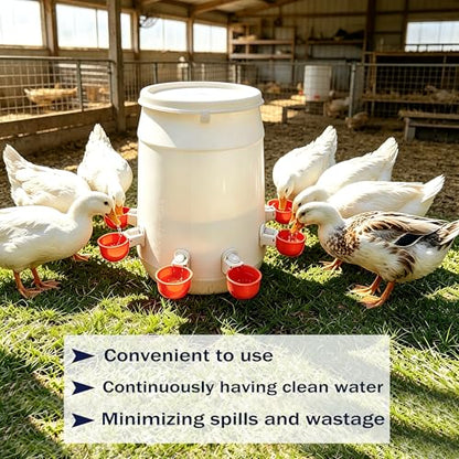 8pcs Large Automatic Chicken Waterer Cups | Chicken Water Feeder Suitable for Chicks, Duck, Goose, Turkey and Bunny | Poultry Water Feeder Kit