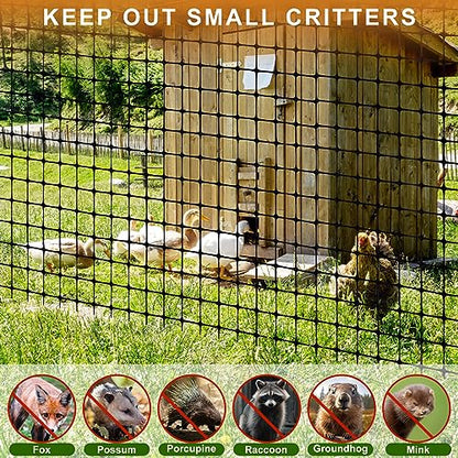 Windyun 2 Roll Plastic Mesh Fence, Black Safety Temporary Garden Fencing Animal Barrier Netting for Animal Deer Rabbit Chicken Dog Poultry Construction Snow Fence Patio(100 ft) - size: 100 ft