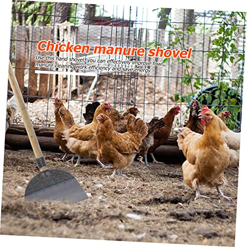 LIOOBO Practical Farm Cleaning Shovel Long Handle Scoop Shovel for Pig Chicken Manure Ground Cement Spade - size: 25X27X3.5cm