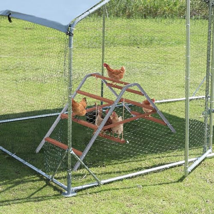 PETSFIT Chicken Roosting Bar-Solid Wood and Rustproof Iron Design, Chicken Perch with Swing for Healthy Poultry-Ideal for Backyard Coops, Farms, Easy to Assemble and Clean - size: 62"Lx24"Wx28"H