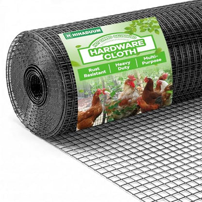 Black 16'' x 20' Hardware Cloth 1/4 inch 23 Gauge, Hot-dip Galvanized After Welding, Chicken Coop Wire Fence Wire Mesh Screen, Rabbit/Snake Fences, Netting Wire Cloth Galvanized Wire Mesh Roll - size: 1/4 inch 16in x 20ft-Black