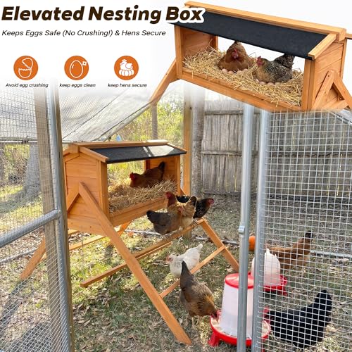 3-in-1 Chicken Coop Accessory with Nesting Boxes, Perch, and Swing | Designed for Use With Large Wooden or Metal Chicken Coops, Ideal for Backyard Chicken Farming and Poultry Farms