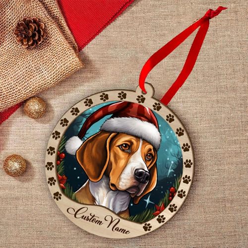 Personalized American Foxhound Ornament, American Foxhound Christmas Ornament, Custom Name American Foxhound Dog Suncatcher for Christmas Tree - color: American Foxhound