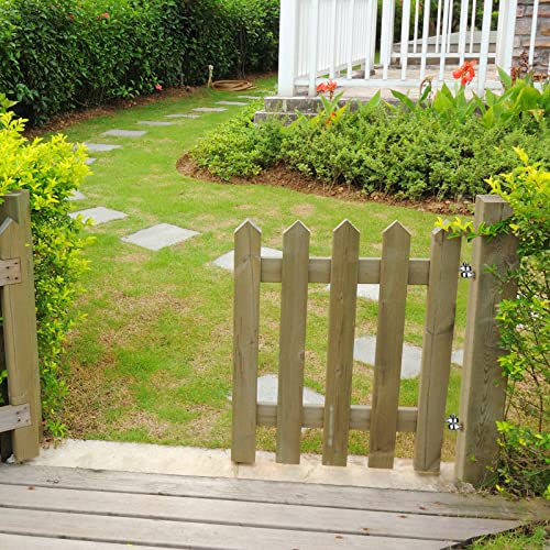 Insaga Gate Hinges, 304 Stainless Steel Wood Gate Hinge, M12 Hook and Eye Hinges, Partial Thread Gate Bolt Hook, Gate Hardware for Wooden Gates Fences, 1Pair - color: M12-Hook+Eye Hinge-1pair