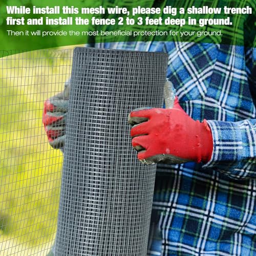 Tatuo Hardware Cloth 1/2 Inch 72in x 100ft Hot Dip Galvanized After Welded Cage Mesh Rolls 21 Gauge Metal Chicken Wire Roll Wire Fencing Poultry Netting for Raised Garden Rodent Animals - color: Silver, size: 72in X 100ft