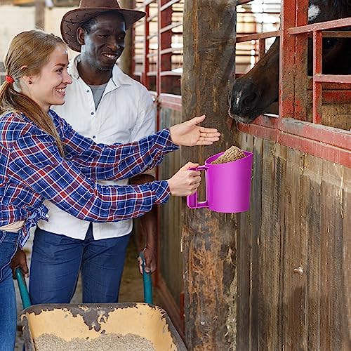 Feed Scoop - Grain Scoop for Horse,Heavy Duty Plastic Large Food Scoop for Large Dogs Livestock 1.8 Quart/7.2Cups (Purple) - color: Purple