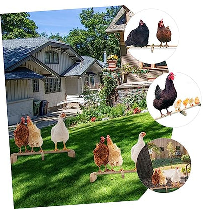 Mipcase Wooden Chicken Perch Stand Toy for Hens Roosting Bar for Chickens Sturdy Bird Stand Accessory for Pets for Parrots and Small Birds