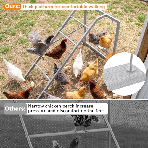 Chicken Roosting Bars with Ladder Chicken Perch Swing Roosting Bars for Chickens in Coop Playground Ladder for 6-8 Hens for Backyard Farm Poultry, Grey