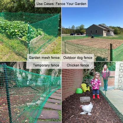 Plastic Garden Fence 5x100 FT Deer Fence Netting, Temporary Mesh Fencing Animal Barrier for Deer, Chicken, Poultry, Pet, Wildlife, Garden Bird Netting for Plant Fruit Tree Vegetable Protection - size: 5x100 FT