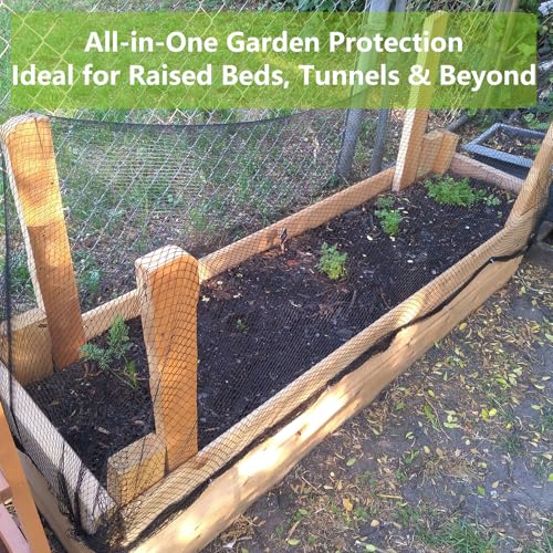20x20ft Bird Netting for Chicken Coop, 1/2" Mesh Chicken Coop Netting Cover | Poultry Netting Roof for Chicken Run, Hawk Proof, Bird Netting for Garden, Fruit Trees, Plants, Vegetables, Garden Protection - size: 20'x20'-1/2''
