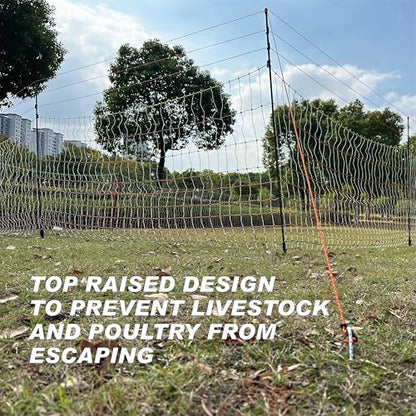 Poultry Electric Netting Fence - 41.3''H (can be Manually Raised to 53.1''H) x 65.6'L for Flying Chicken, Sheep, Goats in Farms, Ranches and Gardens, PK1 - style: (41.3 to 53.1)" x 65.6' - PK1