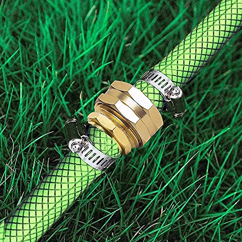 Hourleey Garden Hose Repair 1/2 Inch, Aluminum Mender Hose Connector Fitting with Clamp, Fit 1/2" Male & Female Hose Connector, 3 Sets - size: 1/2" - 3 Set