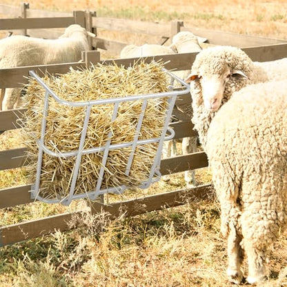 Outvita Livestock Feeder, 18 Gallons Large Capacity, Heavy-Duty Steel Goat Hay Rack, 22.5" Long Wall Mounted Horse Hay Holder, Multiple Sided Feeding Rack for Sheep Farm Livestock Indoor Outdoor - size: 22.5 in