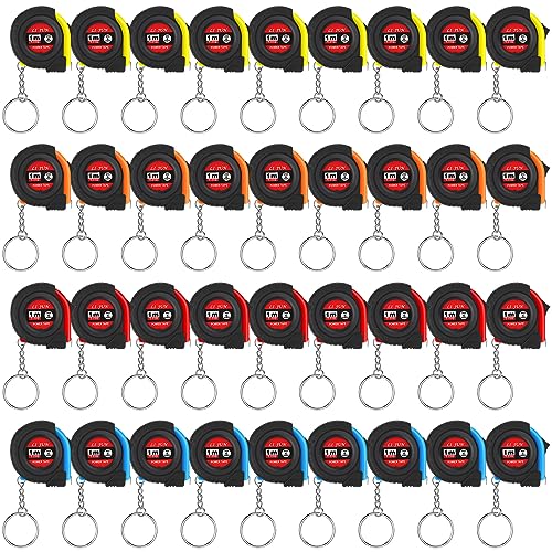 Copkim 36 Pcs Father's Day Dad Gifts Mini Tape Measure Keychain Bulk Retractable Measuring Tape with Slide Lock 3 Ft/ 1m Portable Pocket Small Tape Measure for Dad Party Favors