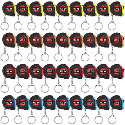 Copkim 36 Pcs Father's Day Dad Gifts Mini Tape Measure Keychain Bulk Retractable Measuring Tape with Slide Lock 3 Ft/ 1m Portable Pocket Small Tape Measure for Dad Party Favors