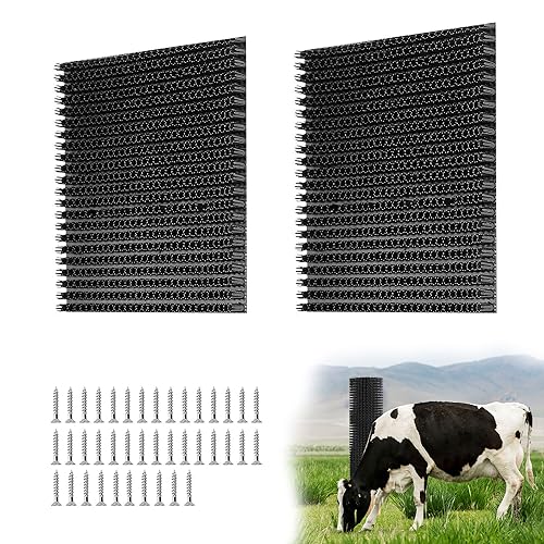 2 pcs Horse Cattle Scratchers, Horse Scratching Post, Soft Massage Brush Kit for Equine Bovine, Scratching Itch Relief Pad for Farm Animals Goat Sheep Cow Dog