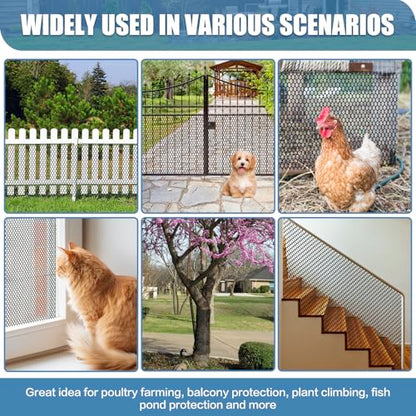 Plastic Pet & Garden Fence - Black 15.7in X 50ft Roll Multi-Use Decorative Chicken Wire Fencing for Poultry, Gardening & Animal Barriers - size: 15.7"X50'-1/3"OPENING