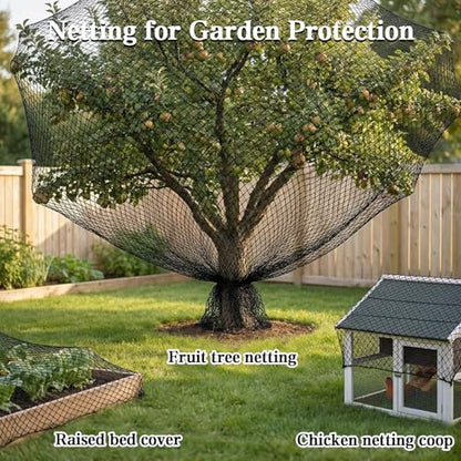 Bird Netting，25 x 100 FT Garden Netting Bird Net for Chicken Coop, Poultry Netting Fence for Fruit Trees, Plants and Vegetables Against Birds, Deer, Squirrels and Other Animals - size: 25 x 100 FT 1" Mesh