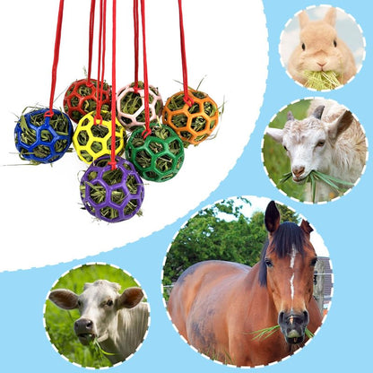 Farm Stall Hanging Feeder Toy Ball for Horses, Goats, Sheep – Durable TPR Feeding Ball, Hay Feeder for Animal Enrichment, Stretch-Resistant Design (Green) - color: green