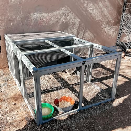 Chicken Coop Rabbit Hutch with Run for Ducks and Guinea Pigs,Wooden Outdoor Bunny Cage with PVC Layer