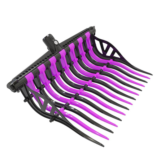 Wave Fork Farm & Ranch| Manure Fork Replacement Head| Durable TINES That Don't Break ! (Color HOT Pink Black)