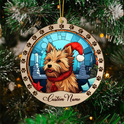 Personalized Australian Terrier Ornament, Australian Terrier Christmas Ornament, Custom Name Australian Terrier Dog Suncatcher for Christmas Tree - color: Australian Terrier