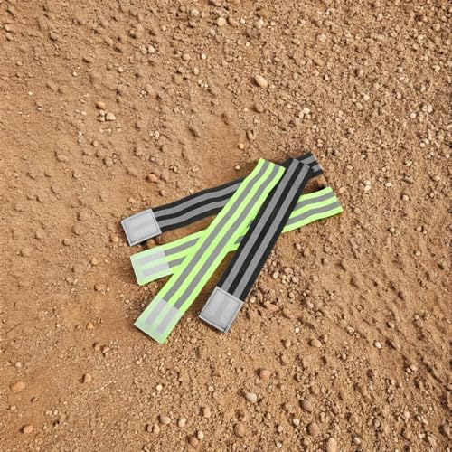 SHERCHPRY 8pcs Reflective Cycling Pant Leg Bands with Elastic Straps, Adjustable 35-50cm, High Visibility Safety Gear for Night Riding and Running