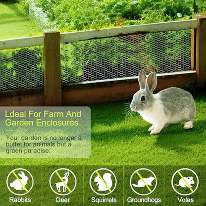 Chicken Wire Fencing, 24 Rifny 16.5 Inch x 60 Feet Chicken Wire Mesh Roll for Garden Plants, 1 Inch Mesh Hexagonal Galvanized Metal Poultry Wire Netting for Chicken Coop Rabbit Dogs Barrier - size: 16.5 x 720 Inches-1 Inch Mesh
