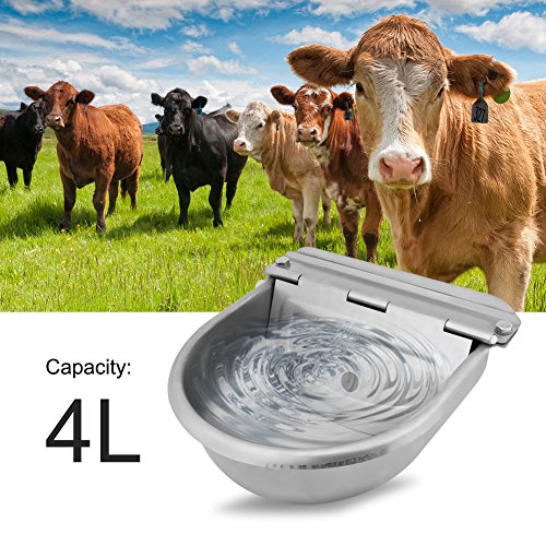Stainless Steel Automatic Waterer Water Bowl with Valve for Livestock,Horse,Dog,Goat,Pig,Chicken,Animals Drinking Water Trough