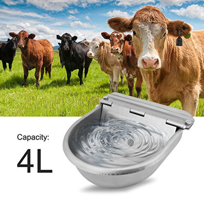 Stainless Steel Automatic Waterer Water Bowl with Valve for Livestock,Horse,Dog,Goat,Pig,Chicken,Animals Drinking Water Trough