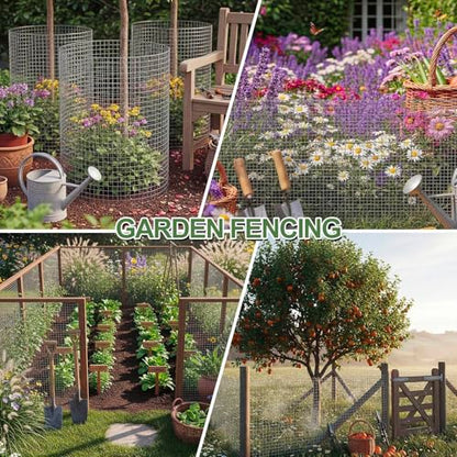 Tatuo Hardware Cloth 1/2 Inch 36in x 150ft Hot Dip Galvanized After Welded Cage Mesh Rolls 21 Gauge Metal Chicken Wire Roll Wire Fencing Poultry Netting for Raised Garden Rodent Animals - color: Silver, size: 36in X 150ft