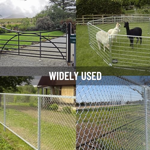 Gate Drop Rod for Chain Link Fence, 32" x 1-3/8" Heavy Duty Cane Bolt Galvanized Steel Hardware Ground Latch for Single or Double Gate in Yard, Garden, Farm (1 Pack) - size: 32in(1-3/8" thickness)