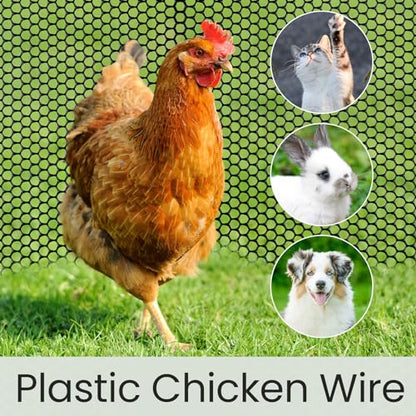 Landical 6 Rolls Plastic Chicken Wire Fencing Mesh 120 x 15.7 Inch Each Plastic Mesh Fence with Zip Ties Hexagonal Poultry Netting Garden Fencing Cat and Bird Netting (Black) - color: Black