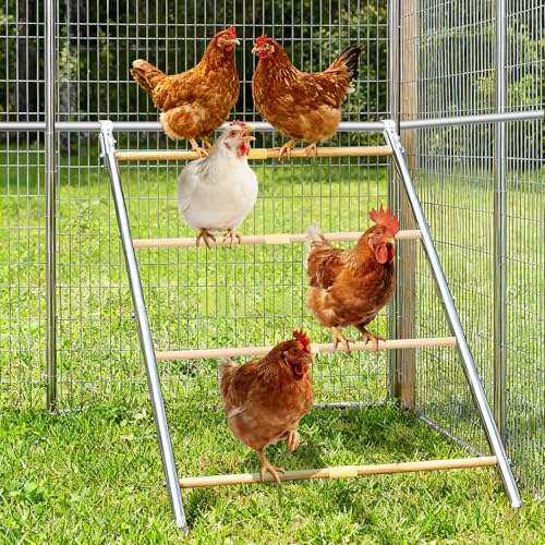 Chicken Roosting Perch, Perfect for Backyard Poultry, Chicken Perch Bars, Cock Toy and Coop Accessory, Hen Perch for Coop, Farm Chick Ladder, Easy Installation & Clean, Poultry Coop Accessory - color: Wood