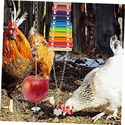 1Set Creative Chicken Chewing Foraging Plaything with Hanging Ladder Beads Movable Hook for Chickens for Coop Entertainment
