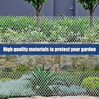 White Plastic Chicken Wire mesh 15.7IN x 33FT,Plastic Chicken Wire Fencing,Poultry Netting,Plastic mesh for Garden,Balcony Fence,Chicken Wire Frame for Crafts, Floral Mesh.with 100 Ties - color: 33ft White