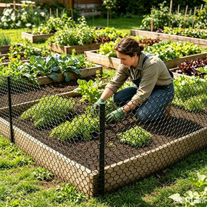 39.4in x 100ft Plastic Garden Fence Roll, 280g Thickened Netting with Cable Ties, Temporary Poultry Fence for Chickens, Dogs, Vegetable Gardens & Backyard Lawn(Black) - color: Black