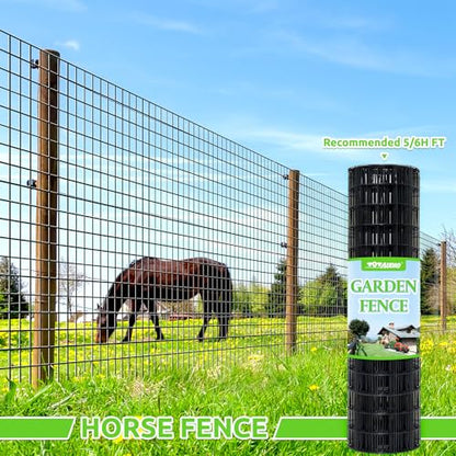 PVC Coated Wire Mesh Fence – 24in H x 100ft L Farm & Garden Wire Fencing, 2" x 3" Square Mesh, 16 Gauge Black Metal Wire for Chicken,Dog,Vegetable Garden,Poultry Fencing,Livestock and Animal Barrier - color: Black, size: 2"x3" 24inx100ft