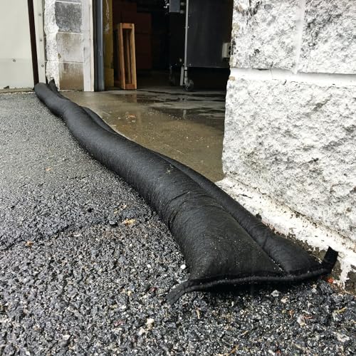 PIG Water Barrier | Sandless Sandbags for Flooding | 2 Pack | 10'L x 6.5"W x .25"H | Water Diverter | PM50417 - size: 10'L x 6.5"W x .25"H