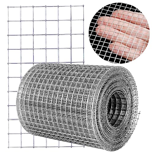 Hardware Cloth 1/4 in Galvanized Wire Mesh Roll (23 GA) Chicken Wire Fence Roll for Chicken Pen/coop Fences, Screen mesh, Rabbit/Snake Fences, Poultry enclosures, Handicraft Ma（4'' x 10' ） - size: 4In x 10Ft