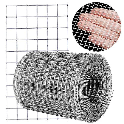 Hardware Cloth 1/4 in Galvanized Wire Mesh Roll (23 GA) Chicken Wire Fence Roll for Chicken Pen/coop Fences, Screen mesh, Rabbit/Snake Fences, Poultry enclosures, Handicraft Ma（4'' x 10' ） - size: 4In x 10Ft
