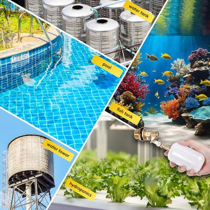 Float Valve 3/4 inch, Brass Water Float Valve with Adjustable Arm, Float Ball Valve Automatic Fill and Water Level Control for Water Trough,Fountains,Water Tank,Ponds,Pool,Aquariums - color: 3/4 in