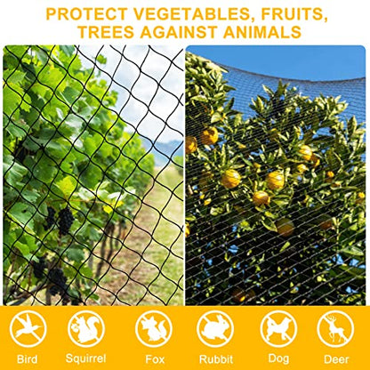BSTPCOO Bird Netting for Chicken Coop, 25'x50' with 2.4" Square Mesh Poultry Netting Heavy Duty Nylon Nettings for Garden, Aviary Net Fruit Tree Nettings - size: 25'×50'-2.4''
